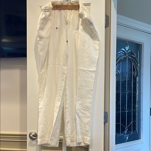 Elegant White Women's Pants-Lauren Ralph Lauren 💯 linen 18W for spring/summer!
